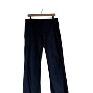 Wahine Blue Linen Blend Pants Wide Leg Navy Sz Large Vacation Resort Beachy